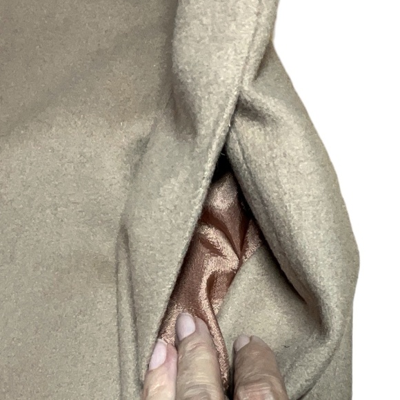 BERNARD COWAN Vintage 93% Virgin Wool, 7% Camel Hair Lined Camel Pencil Skirt 12 - Picture 9 of 11